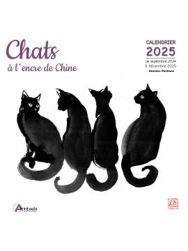 CALENDRIER CHATS A L'ENCRE DE CHINE 2025