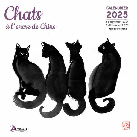 CALENDRIER CHATS A L'ENCRE DE CHINE 2025